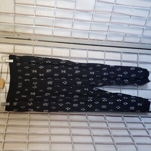 Madewell pull on lounge casual black and white cuffed ankle pants S